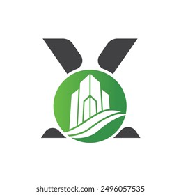 Letter X vector logo template, Colorful Letter X logo, Real Estate, Building and Construction Logo Design Template Vector Icon