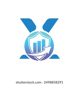 Letter X vector logo template, Colorful Letter X logo, Financial Company Logo, Financial Institute Advisors Logo Design Template Vector Icon