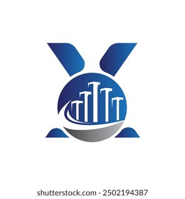 Letter X vector logo template, Colorful Letter X logo, Real Estate, Building and Construction Logo Design Template Vector Icon