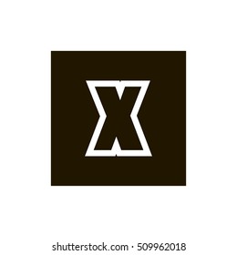 Letter X vector, logo. Useful as branding symbol, identity, alphabet element, square app icon, clip art and illustration.