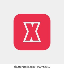 Letter X vector, logo. Useful as branding symbol, identity, alphabet element, square app icon, clip art and illustration.
