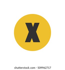 Letter X vector, logo. Useful as branding symbol, identity, alphabet element, circle app icon, clip art and illustration.