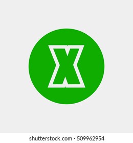 Letter X vector, logo. Useful as branding symbol, identity, alphabet element, circle app icon, clip art and illustration.