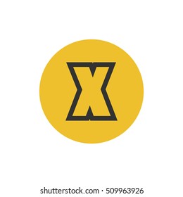 Letter X vector, logo. Useful as branding symbol, identity, alphabet element, circle app icon, clip art and illustration.