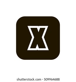 Letter X vector, logo. Useful as branding symbol, identity, alphabet element, square app icon, clip art and illustration.