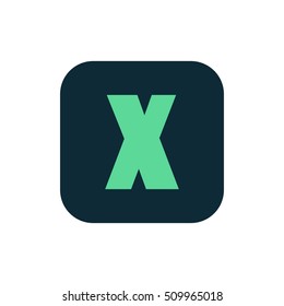 Letter X vector, logo. Useful as branding symbol, identity, alphabet element, square app icon, clip art and illustration.