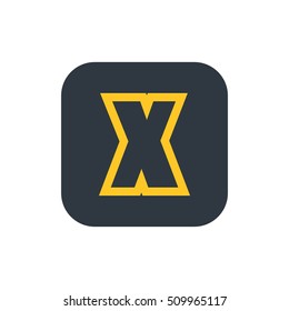 Letter X vector, logo. Useful as branding symbol, identity, alphabet element, square app icon, clip art and illustration.