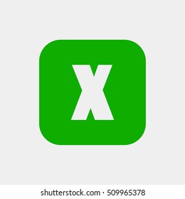 Letter X vector, logo. Useful as branding symbol, identity, alphabet element, square app icon, clip art and illustration.
