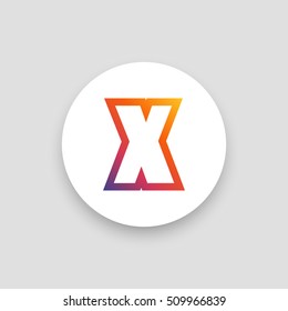 Letter X vector, logo. Useful as branding symbol, identity, alphabet element, circle app icon, clip art and illustration.