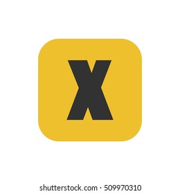 Letter X vector, logo. Useful as branding symbol, identity, alphabet element, square app icon, clip art and illustration.