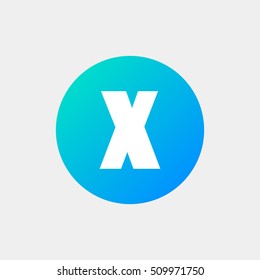 Letter X vector, logo. Useful as branding symbol, identity, alphabet element, circle app icon, clip art and illustration.