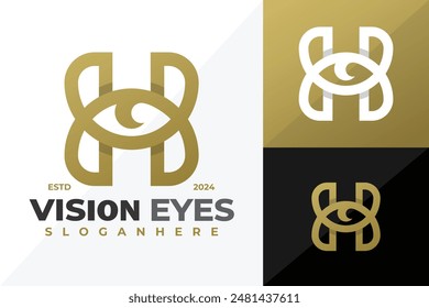 Letter X Vision Eyes Logo design vector symbol icon illustration