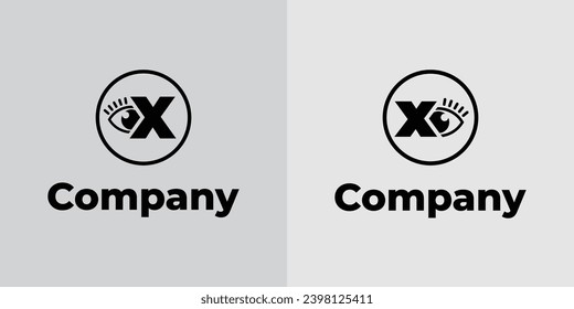 Letter X Vision Logo, suitable for business related to vision, spy, optic, or eye with Initial X