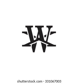 letter X and W monogram logo