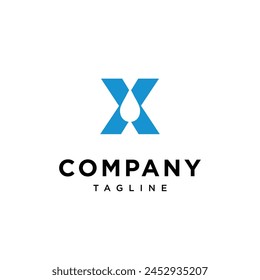 Letter X Water Drop Logo icon vector template.eps