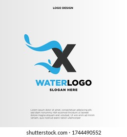 letter X water splash vector logo design