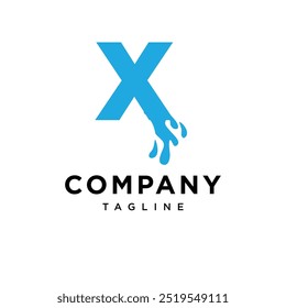 Letter X Water Wave logo icon vector