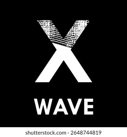 Letra x com modelo de logotipo de design de onda ilustração