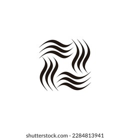 Letra X ondas, símbolo geométrico simple vector logo