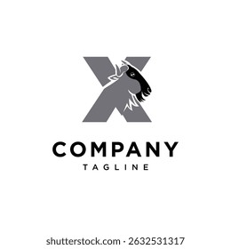 Letter X Wildebeest Logo Icon Vector