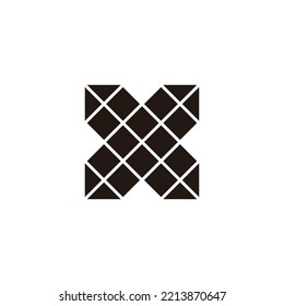 Letra X símbolo de ventana geométrico simple vector de logotipo