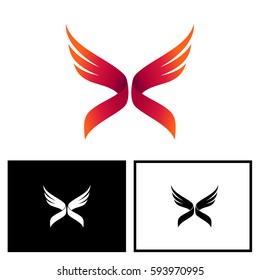 Letter X With Wing Logo Vector