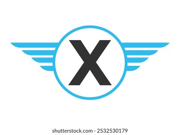 Letter X Wing Logotype. Speed Symbol Vector