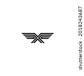 letter x wings vector logo design. logo template