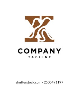 Letter X Wood logo icon vector 