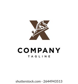 Letter X Wood Planer Logo Icon Vector