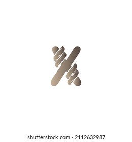 Letter X wrapped in rope icon logo design illustration vector