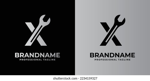 letter X wrench logo, suitable for any business related to wrench with X initials.