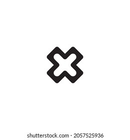 letra x mal símbolo simple vector