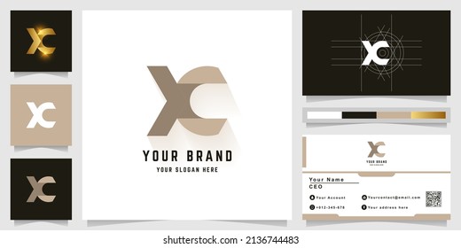 Letter X or XC monogram logo with business card design