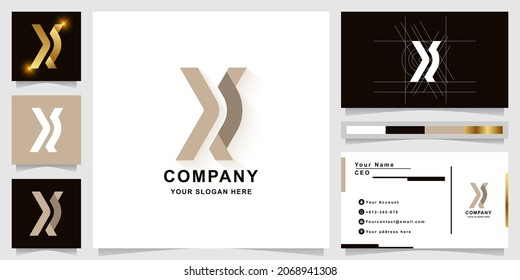 Letter X or XR monogram logo template with business card design