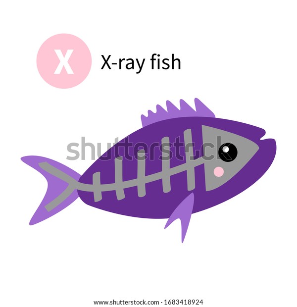 Vector De Stock Libre De Regalias Sobre Letra X Pescado De Rayos X