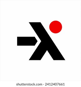 Letter X, Y Pfeil Logo Design mit menschlichem Konzept.