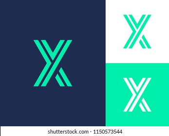 Letter X and Y line logo or XY initials two modern linear symbol. Minimalism linear emblem. Creative graphic alphabet symbol for corporate identity. Creative vector element