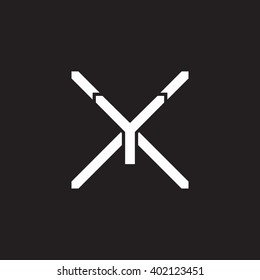 letter X and Y monogram logo white black background
