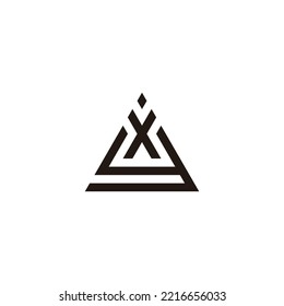 Letter x and y triangle geometric symbol simple logo vector