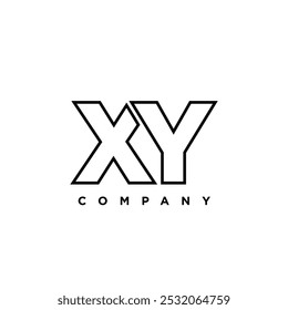 Letter X and Y, XY logo design template. Minimal monogram initial based logotype.