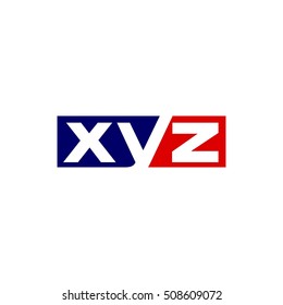 letter x y and z logo vector.