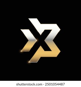 Letter X3 logo symbol with gold effect