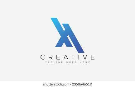 Ilustración vectorial de la plantilla de diseño del logotipo XA de la letra.