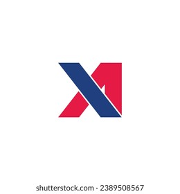 letter xa simple colorful geometric logo vector 