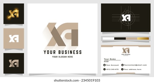 Letter XA or XNA monogram logo with business card design