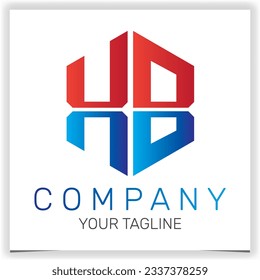 letra XB logotipo hexágono inicial icono premium plantilla elegante vectores eps 10