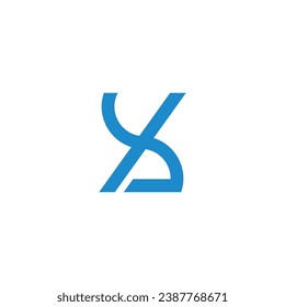 letter xb simple curves geometric logo vector 