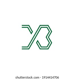 letter xb simple overlapping line symbol logo vector