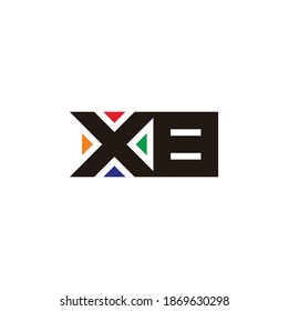 letter xb square geometric focus arrows symbol logo vector